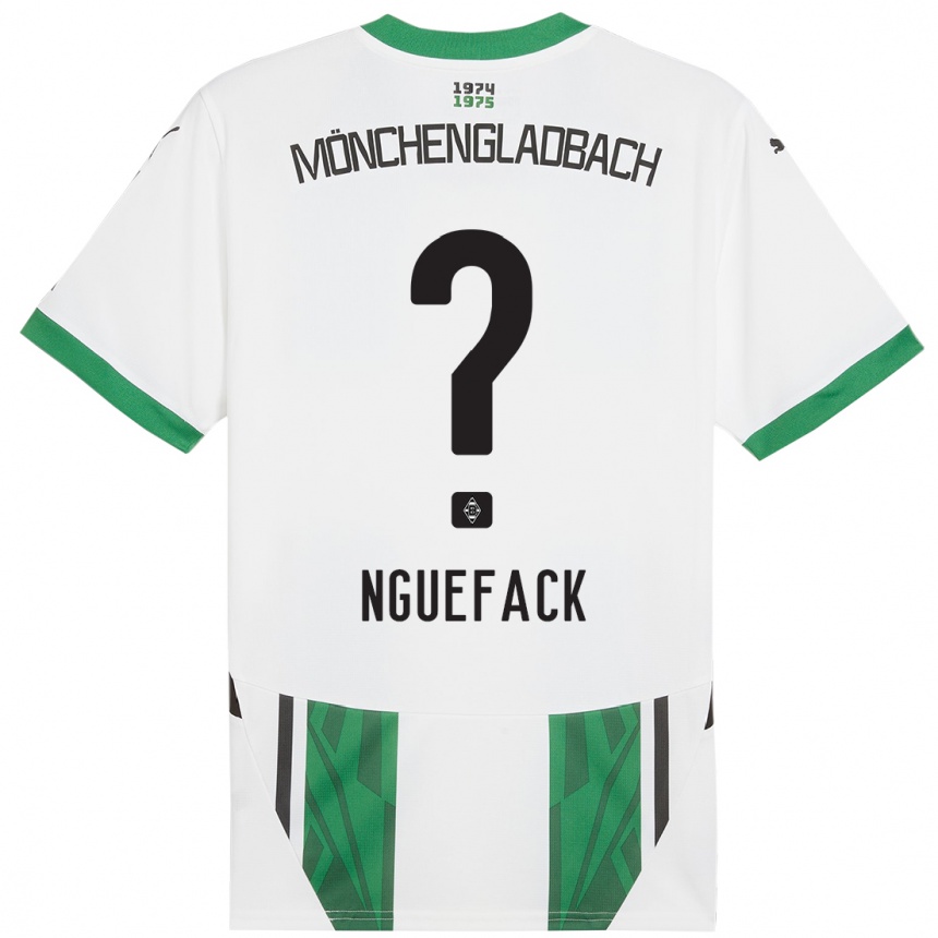 Enfant Football Maillot Mathieu Nguefack #0 Blanc Vert Tenues Domicile 2024/25 Canada