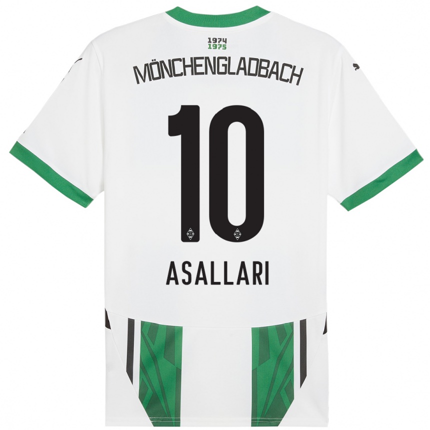 Enfant Football Maillot Kushtrim Asallari #10 Blanc Vert Tenues Domicile 2024/25 Canada