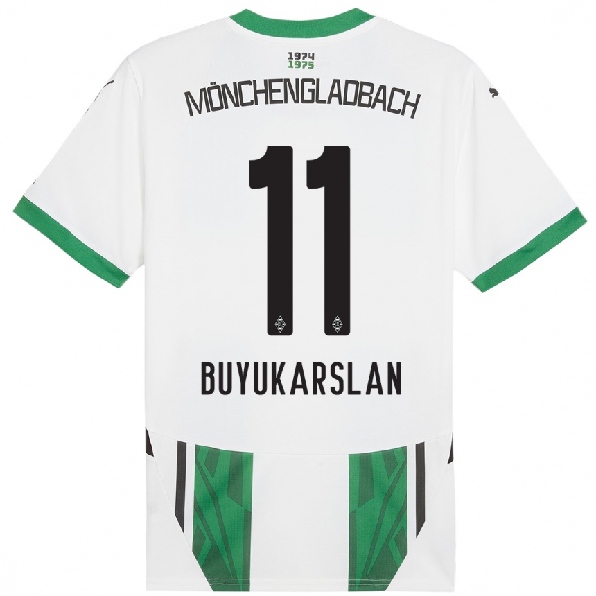 Kids Football Oguzcan Büyükarslan #11 White Green Home Jersey 2024/25 T-Shirt Canada