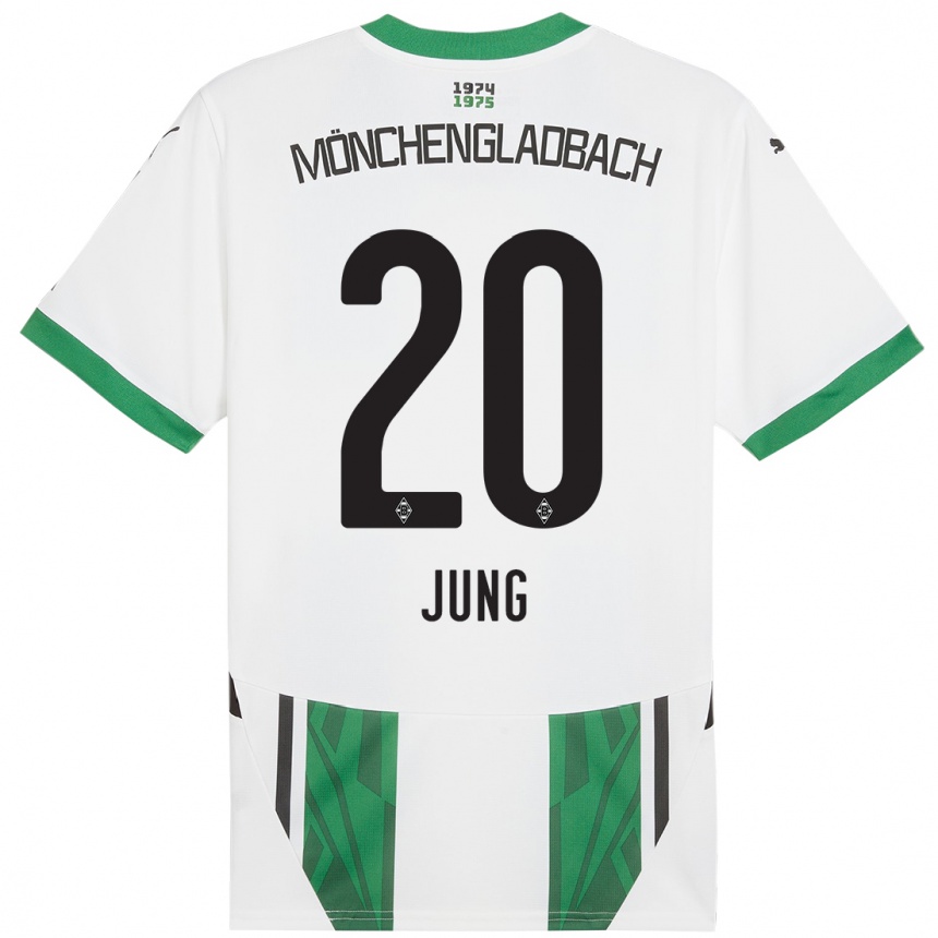 Kids Football In-Gyom Jung #20 White Green Home Jersey 2024/25 T-Shirt Canada