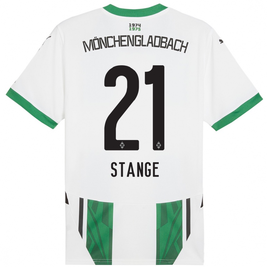 Kids Football Veit Stange #21 White Green Home Jersey 2024/25 T-Shirt Canada