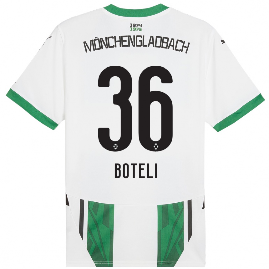 Kids Football Winsley Boteli #36 White Green Home Jersey 2024/25 T-Shirt Canada