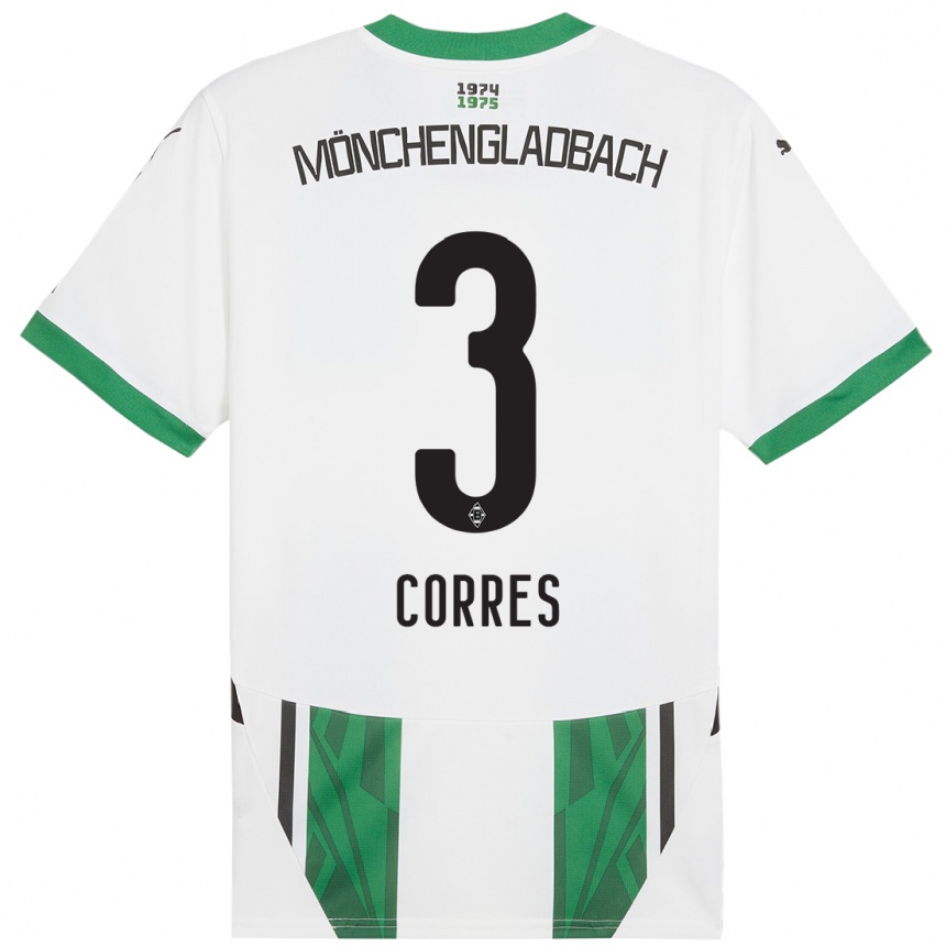 Enfant Football Maillot Carolin Corres #3 Blanc Vert Tenues Domicile 2024/25 Canada