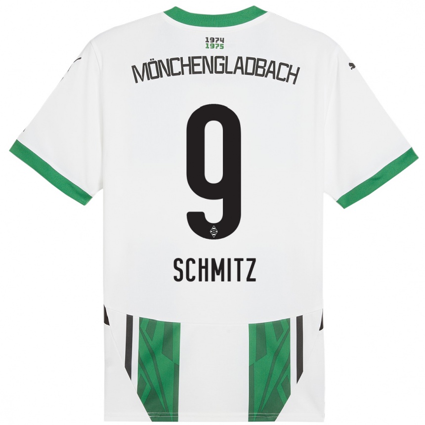 Kids Football Sarah Schmitz #9 White Green Home Jersey 2024/25 T-Shirt Canada