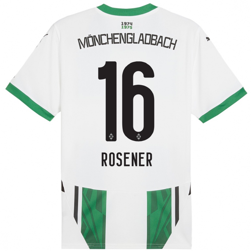 Kids Football Chiara Rösener #16 White Green Home Jersey 2024/25 T-Shirt Canada