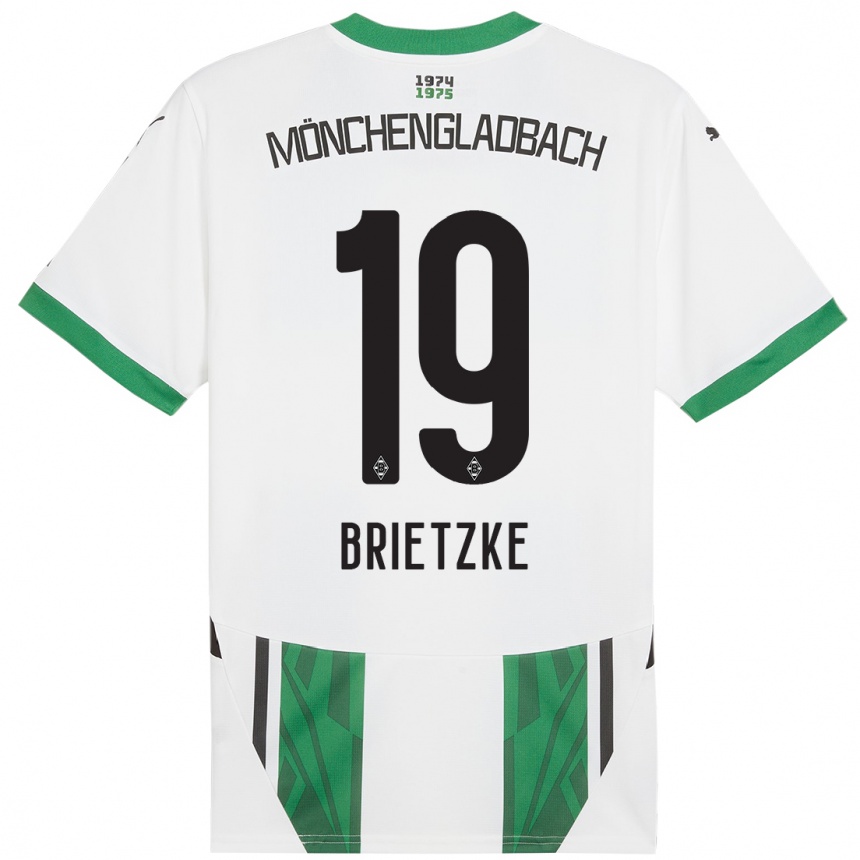 Kids Football Yvonne Brietzke #19 White Green Home Jersey 2024/25 T-Shirt Canada