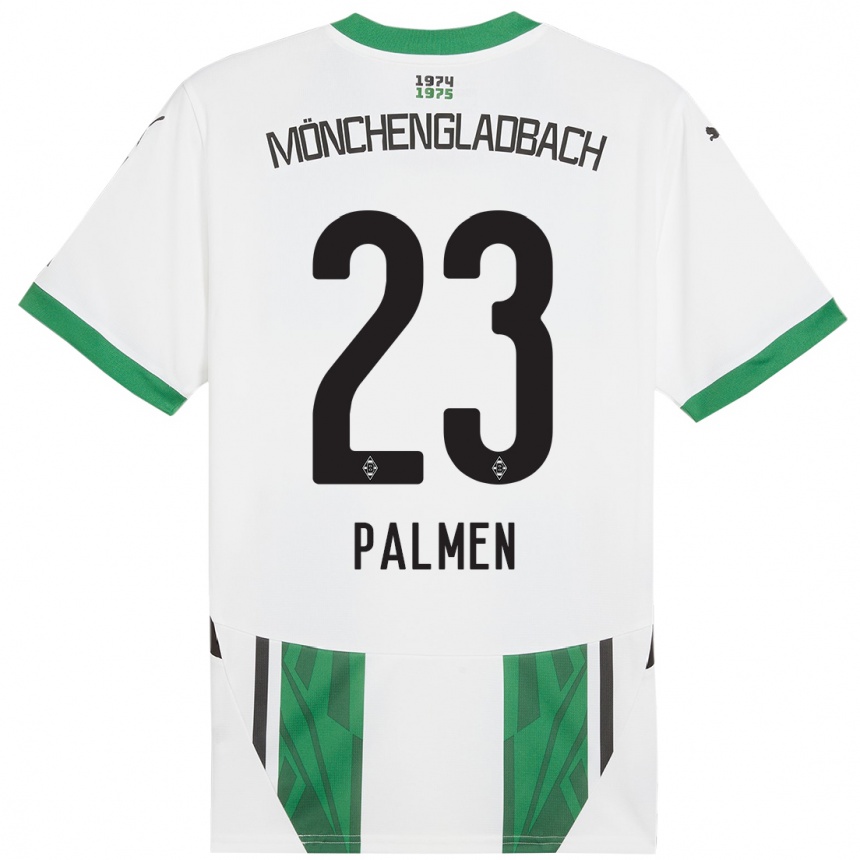 Kids Football Luisa Palmen #23 White Green Home Jersey 2024/25 T-Shirt Canada