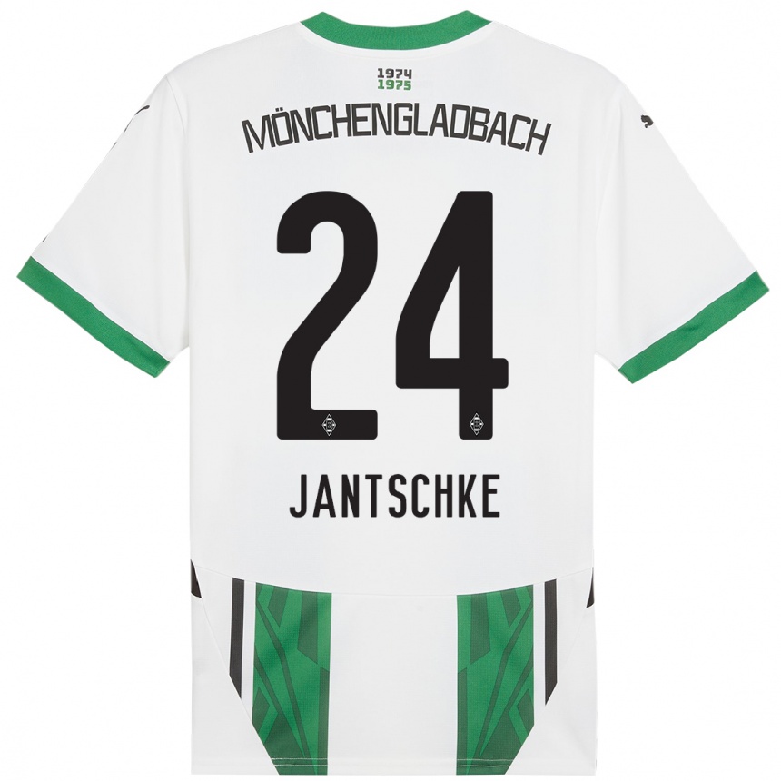 Enfant Football Maillot Tony Jantschke #24 Blanc Vert Tenues Domicile 2024/25 Canada