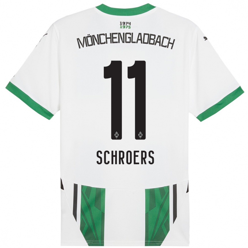 Enfant Football Maillot Mika Schroers #11 Blanc Vert Tenues Domicile 2024/25 Canada