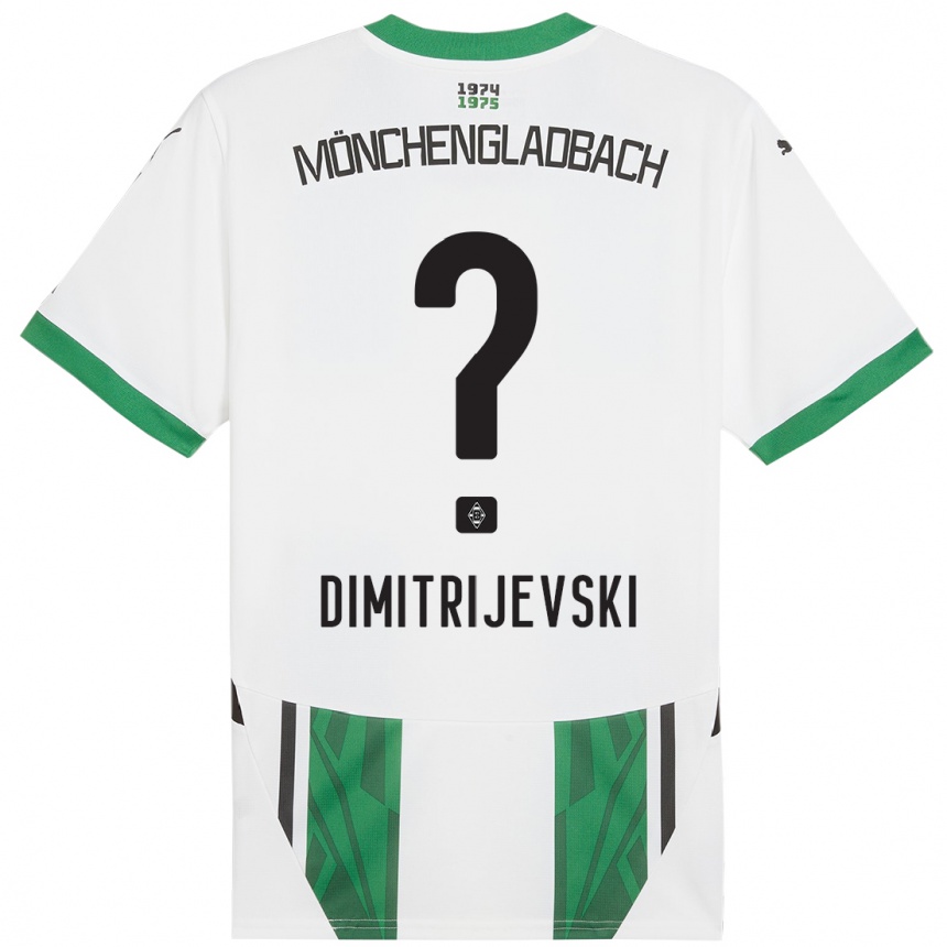 Kids Football Maximilian Dimitrijevski #0 White Green Home Jersey 2024/25 T-Shirt Canada