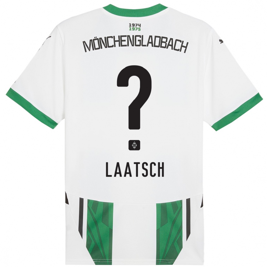 Enfant Football Maillot Leonard Laatsch #0 Blanc Vert Tenues Domicile 2024/25 Canada