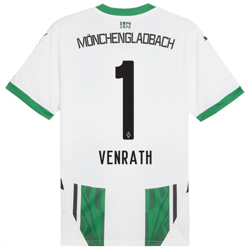 Kids Football Lisa Venrath #1 White Green Home Jersey 2024/25 T-Shirt Canada