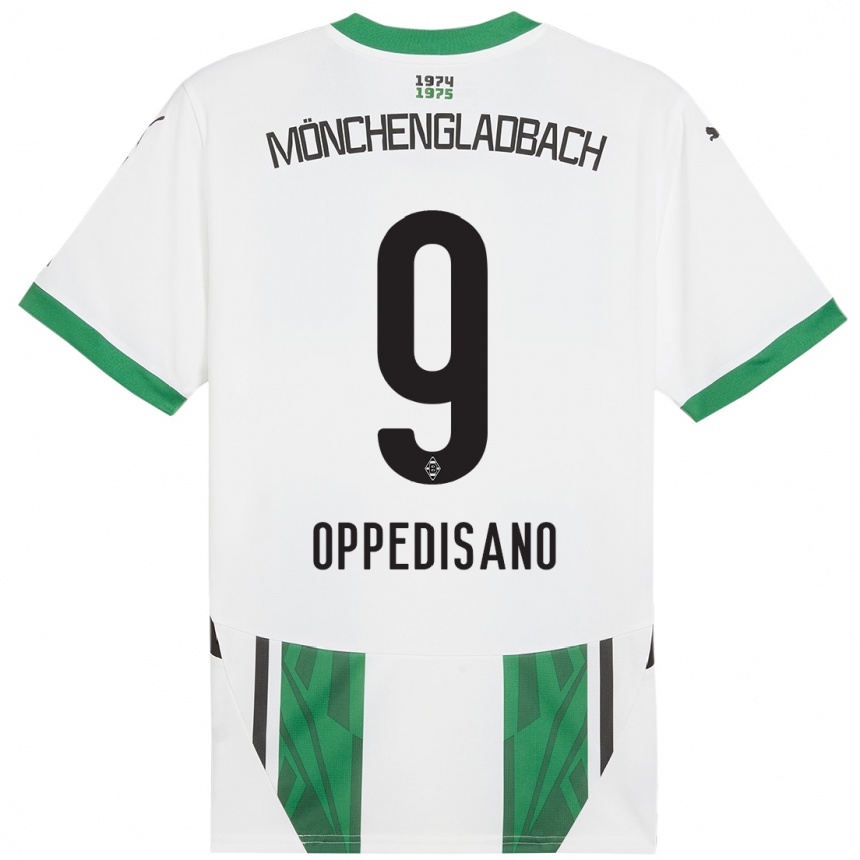 Kids Football Valentina Oppedisano #9 White Green Home Jersey 2024/25 T-Shirt Canada