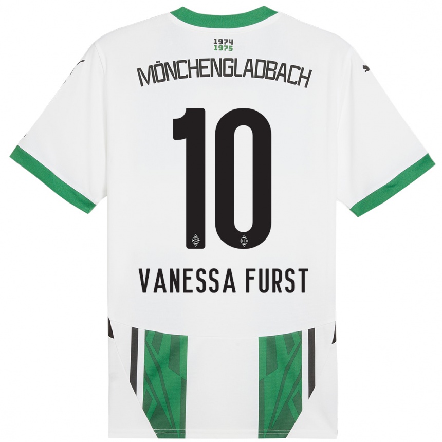 Kids Football Vanessa Fürst #10 White Green Home Jersey 2024/25 T-Shirt Canada