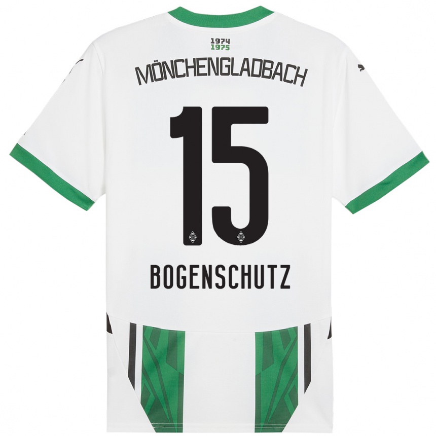 Enfant Football Maillot Kerstin Bogenschutz #15 Blanc Vert Tenues Domicile 2024/25 Canada