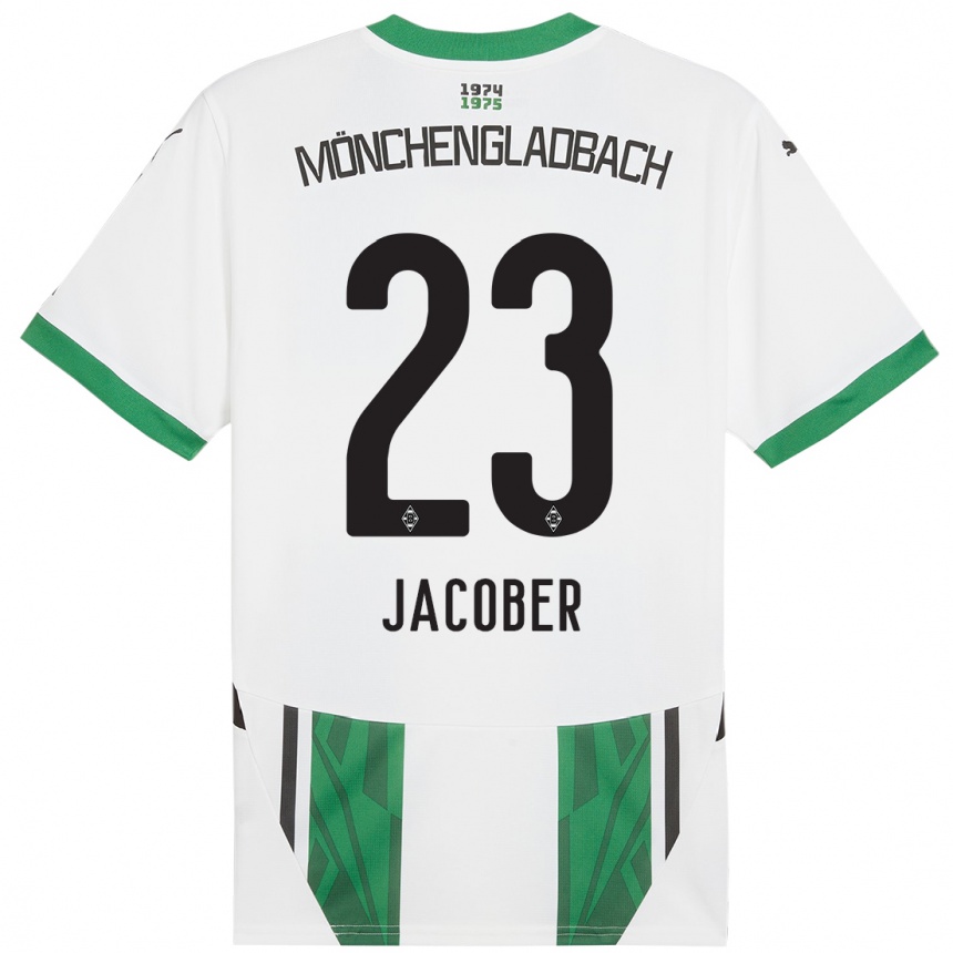 Enfant Football Maillot Magdalena Jacober #23 Blanc Vert Tenues Domicile 2024/25 Canada