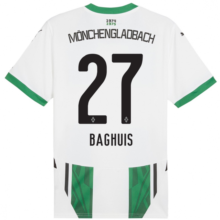 Kids Football Chantal Baghuis #27 White Green Home Jersey 2024/25 T-Shirt Canada