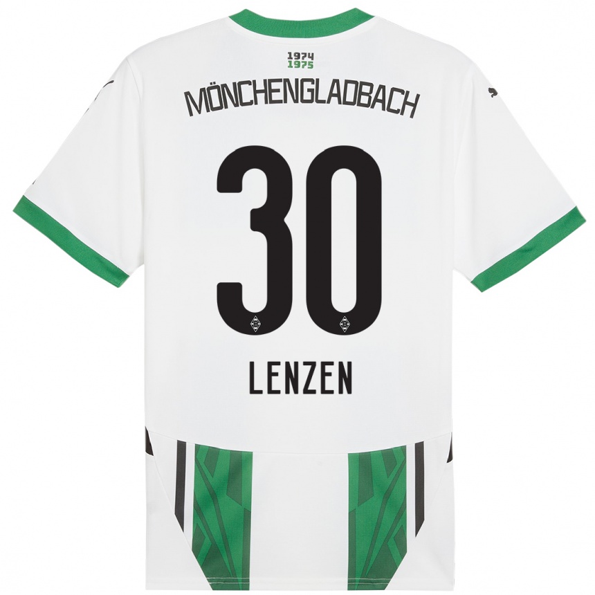 Kids Football Hannah Lenzen #30 White Green Home Jersey 2024/25 T-Shirt Canada