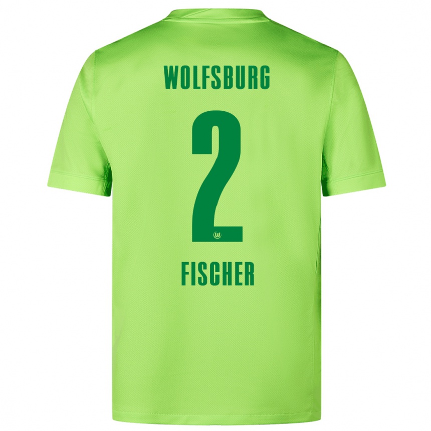 Kids Football Kilian Fischer #2 Fluorescent Green Home Jersey 2024/25 T-Shirt Canada