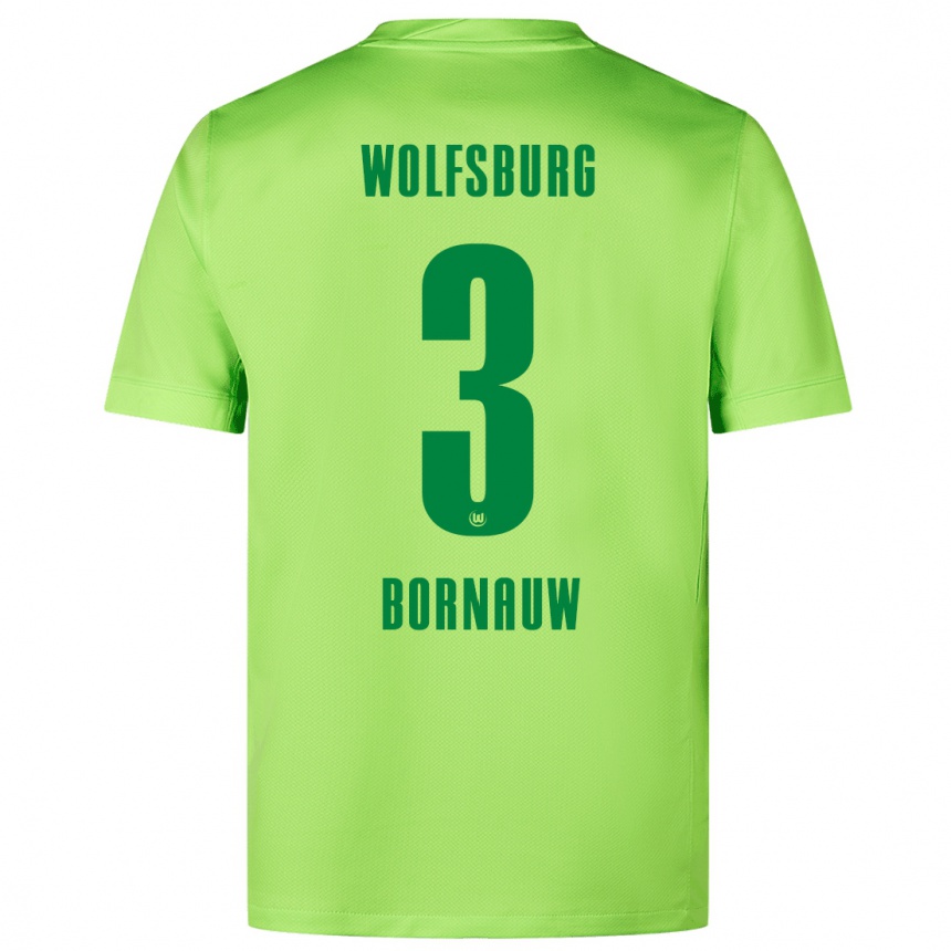 Kids Football Sebastiaan Bornauw #3 Fluorescent Green Home Jersey 2024/25 T-Shirt Canada