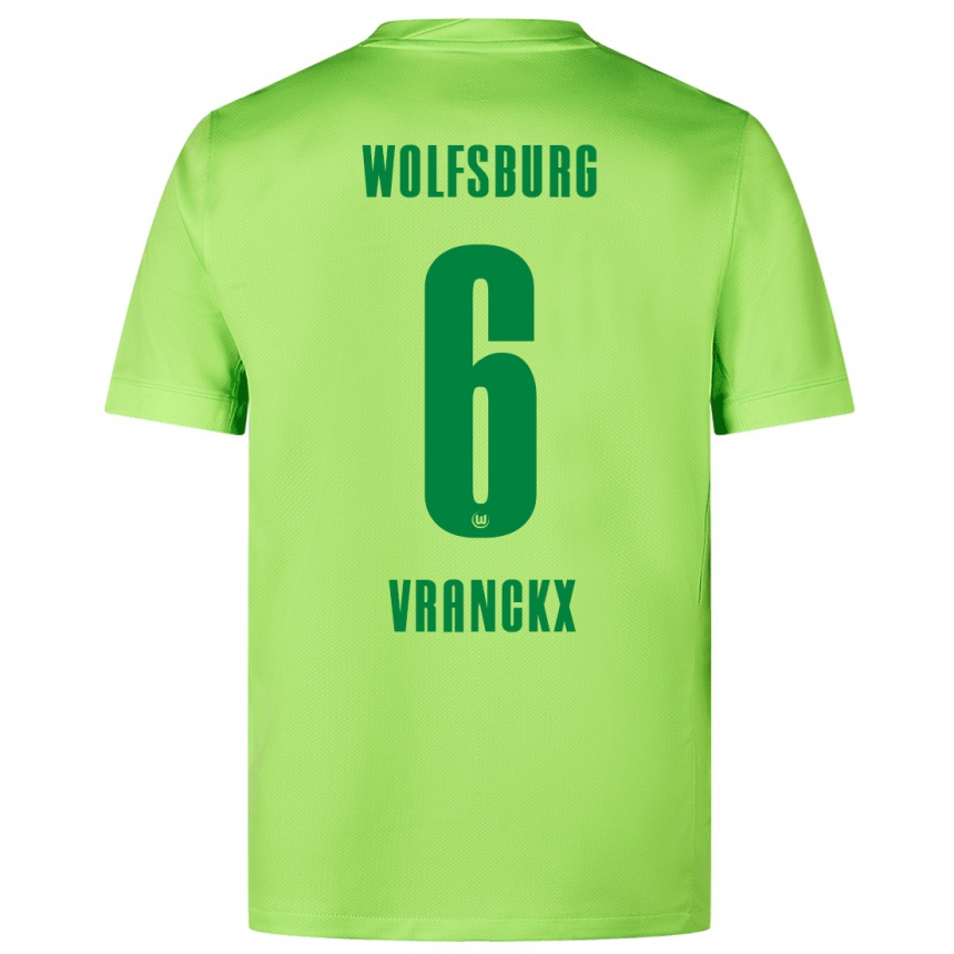 Kids Football Aster Vranckx #6 Fluorescent Green Home Jersey 2024/25 T-Shirt Canada