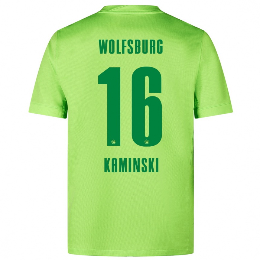 Kids Football Jakub Kaminski #16 Fluorescent Green Home Jersey 2024/25 T-Shirt Canada