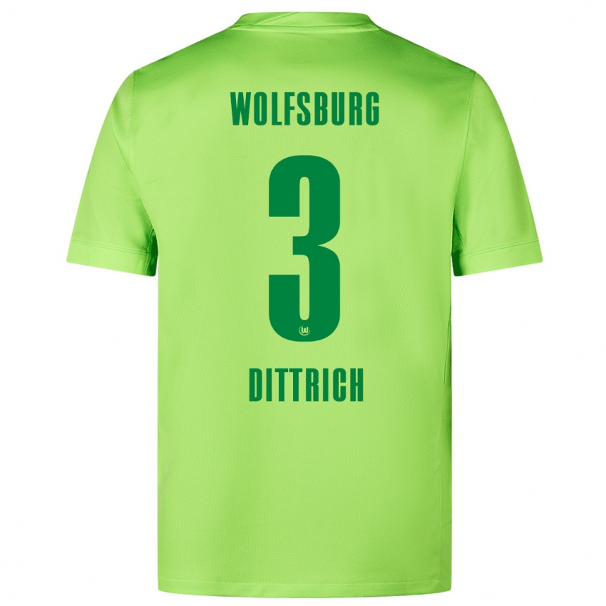 Kids Football Elia Dittrich #3 Fluorescent Green Home Jersey 2024/25 T-Shirt Canada