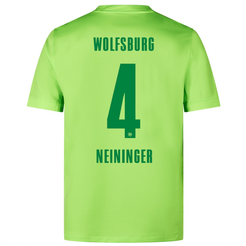 Kids Football Till Neininger #4 Fluorescent Green Home Jersey 2024/25 T-Shirt Canada