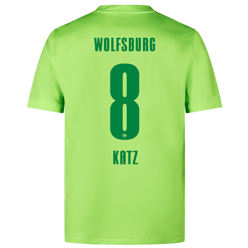 Kids Football Bruno Katz #8 Fluorescent Green Home Jersey 2024/25 T-Shirt Canada