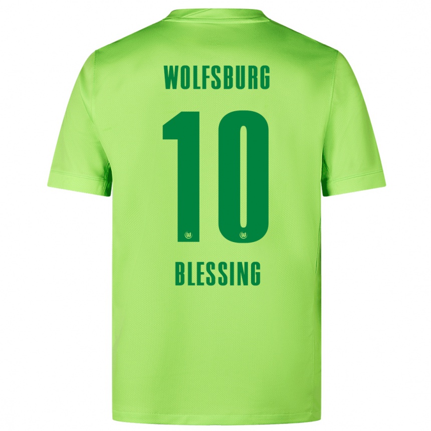 Kids Football Èlisée Blessing #10 Fluorescent Green Home Jersey 2024/25 T-Shirt Canada