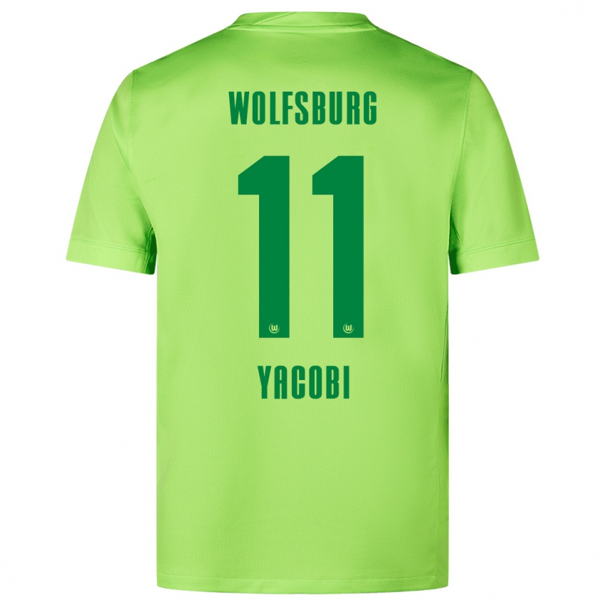 Kids Football Nilas Yacobi #11 Fluorescent Green Home Jersey 2024/25 T-Shirt Canada