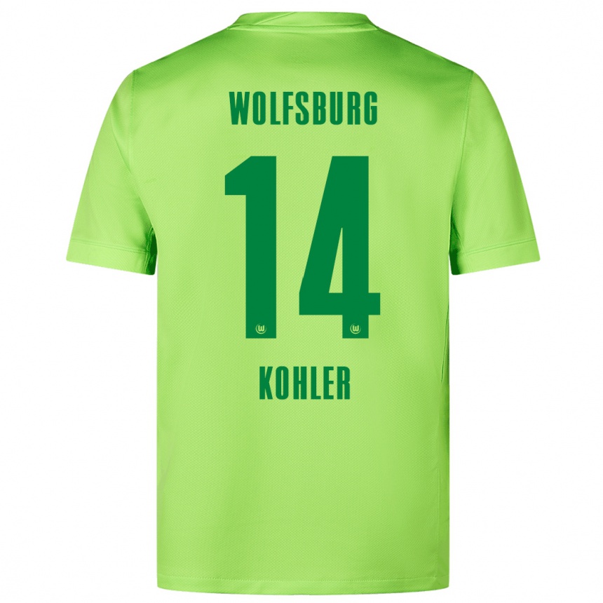 Kids Football Leonard Köhler #14 Fluorescent Green Home Jersey 2024/25 T-Shirt Canada