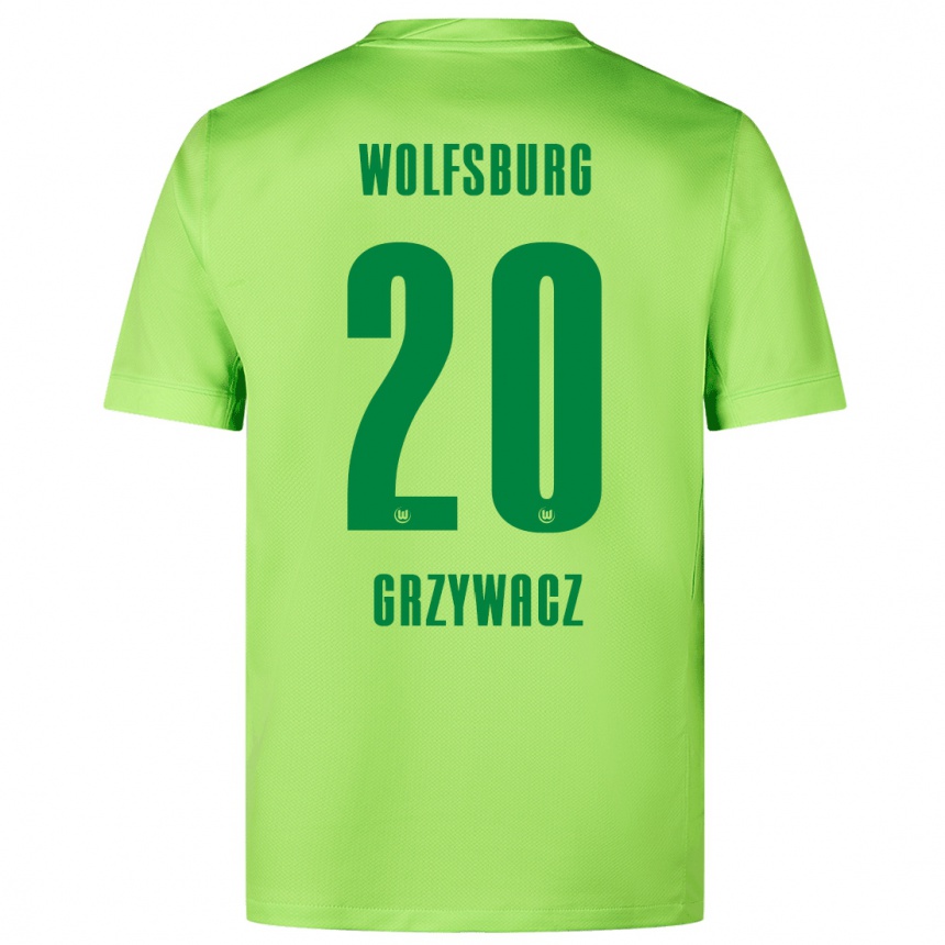 Kids Football Eryk Grzywacz #20 Fluorescent Green Home Jersey 2024/25 T-Shirt Canada