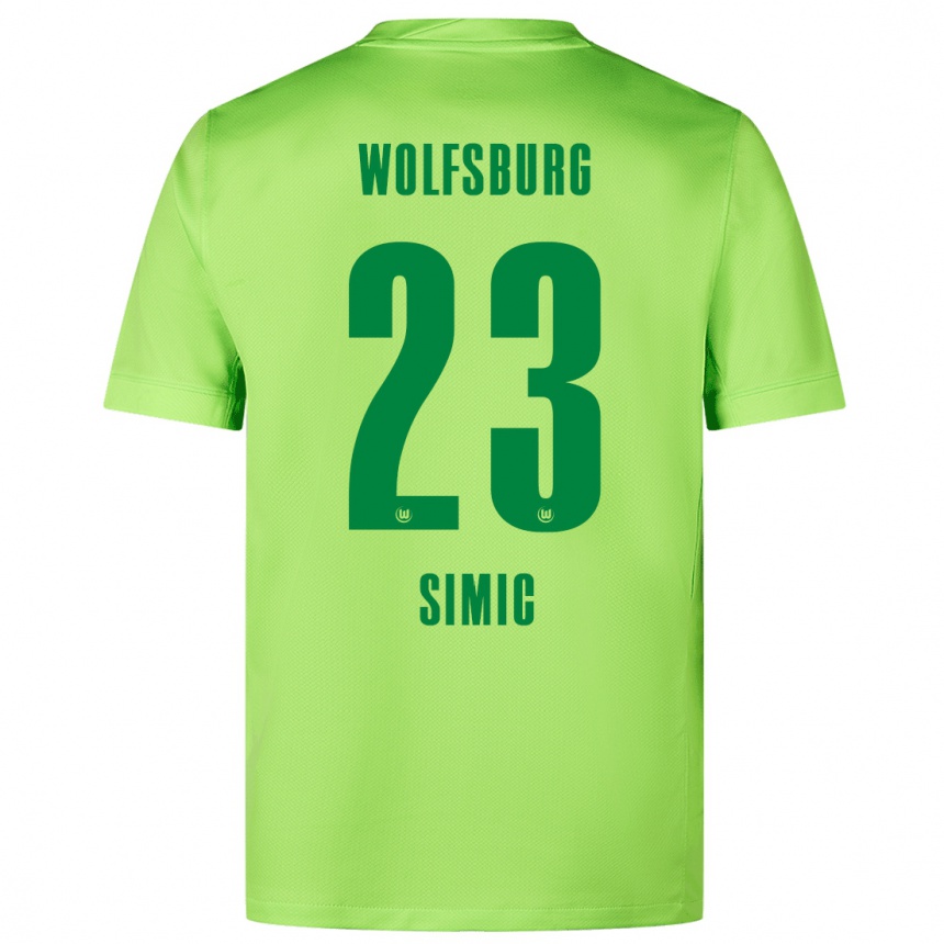 Kids Football Karlo Simic #23 Fluorescent Green Home Jersey 2024/25 T-Shirt Canada