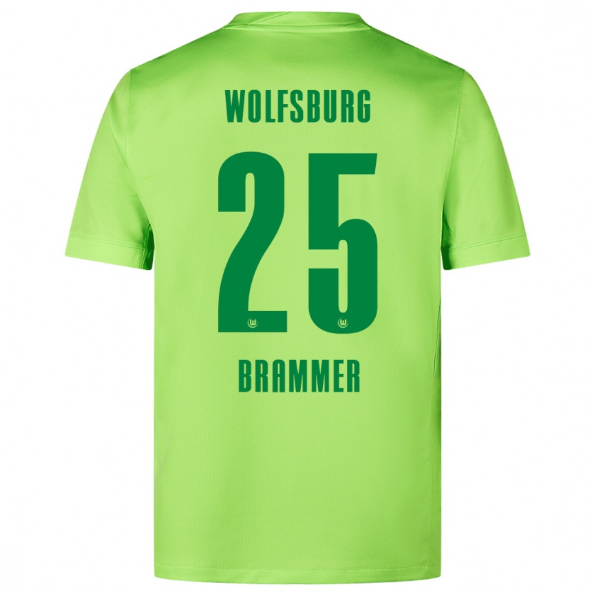 Kids Football Ole Brammer #25 Fluorescent Green Home Jersey 2024/25 T-Shirt Canada