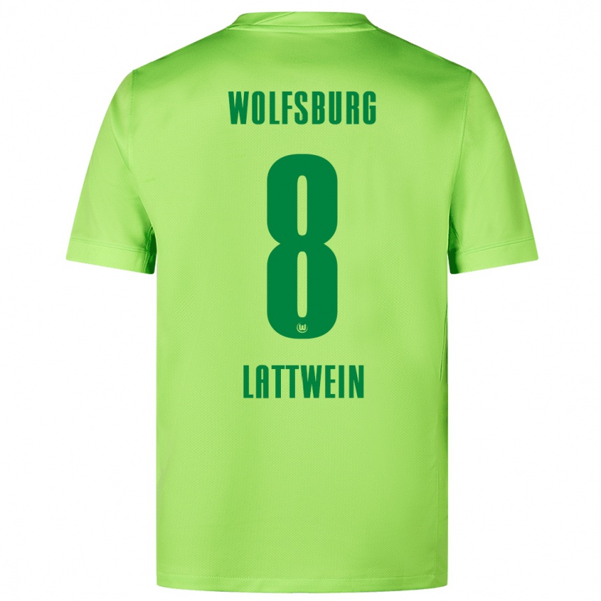 Kids Football Lena Lattwein #8 Fluorescent Green Home Jersey 2024/25 T-Shirt Canada