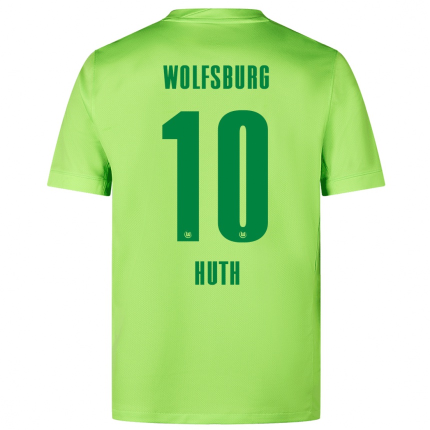 Kids Football Svenja Huth #10 Fluorescent Green Home Jersey 2024/25 T-Shirt Canada