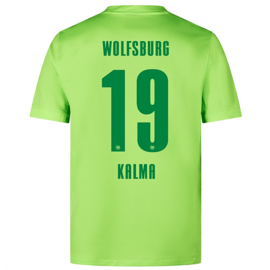 Kids Football Fenna Kalma #19 Fluorescent Green Home Jersey 2024/25 T-Shirt Canada