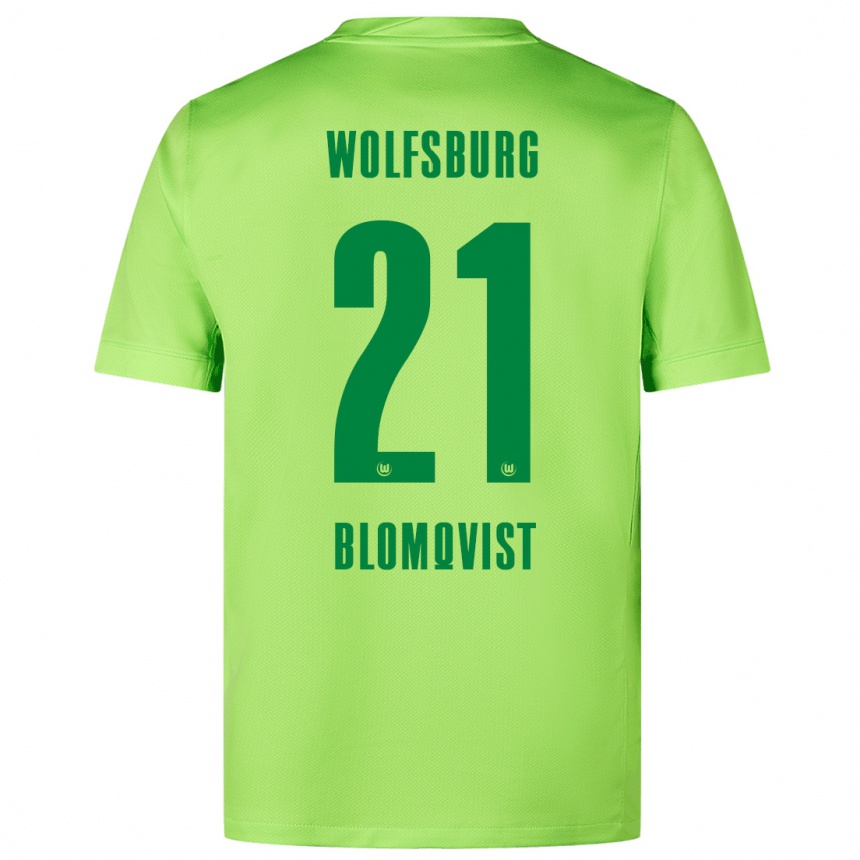 Kids Football Rebecka Blomqvist #21 Fluorescent Green Home Jersey 2024/25 T-Shirt Canada