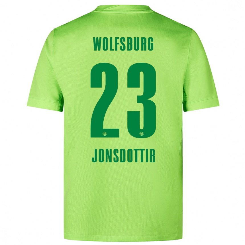 Enfant Football Maillot Sveindís Jane Jónsdóttir #23 Vert Fluo Tenues Domicile 2024/25 Canada