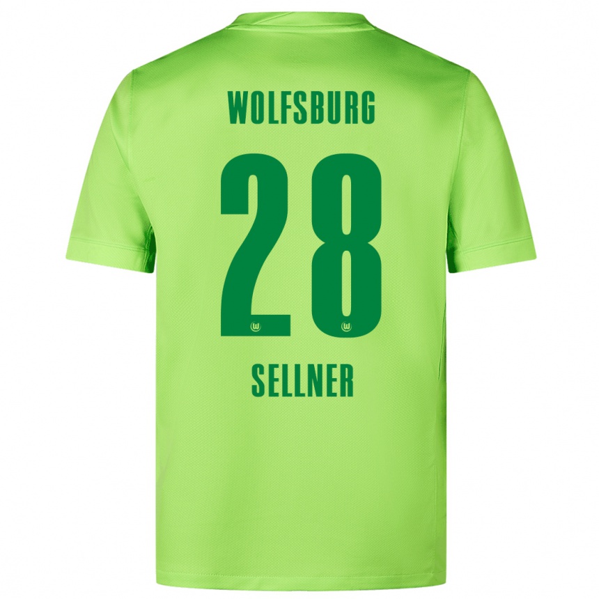 Kids Football Tabea Sellner #28 Fluorescent Green Home Jersey 2024/25 T-Shirt Canada