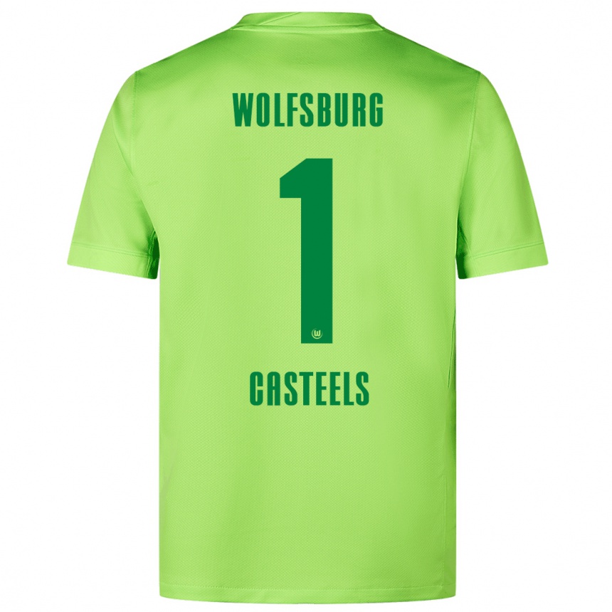 Kids Football Koen Casteels #1 Fluorescent Green Home Jersey 2024/25 T-Shirt Canada