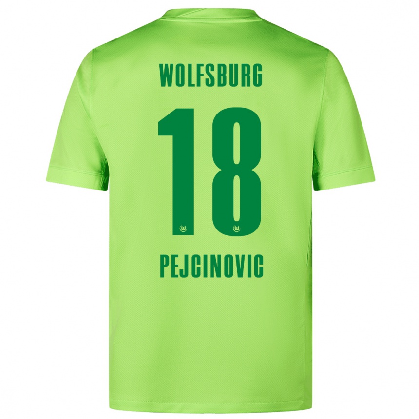 Kids Football Dzenan Pejcinovic #18 Fluorescent Green Home Jersey 2024/25 T-Shirt Canada