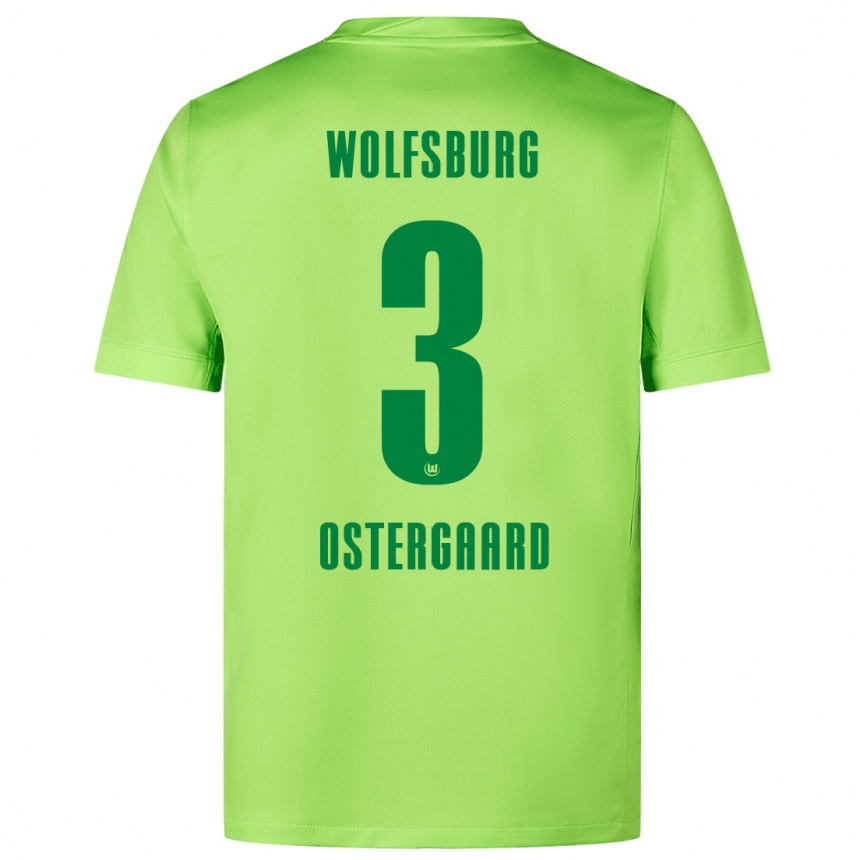 Enfant Football Maillot Christian Östergaard #3 Vert Fluo Tenues Domicile 2024/25 Canada