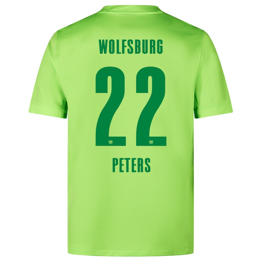 Kids Football Laurin Peters #22 Fluorescent Green Home Jersey 2024/25 T-Shirt Canada