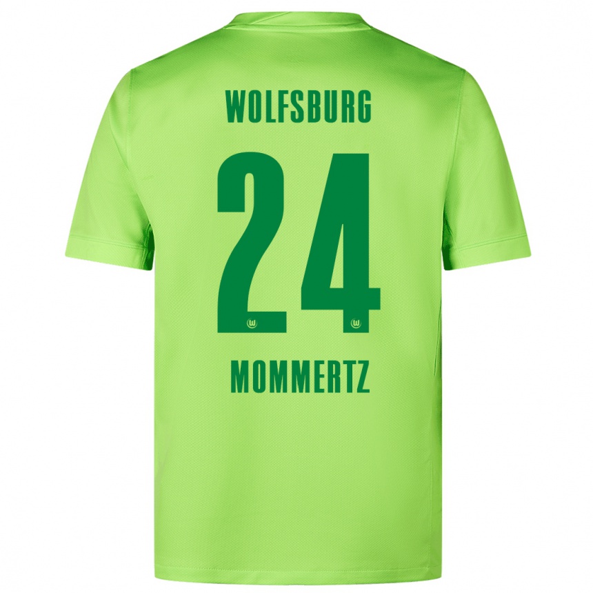 Kids Football Benjamin Mommertz #24 Fluorescent Green Home Jersey 2024/25 T-Shirt Canada