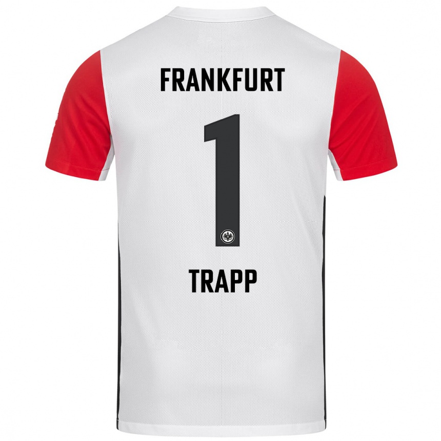 Enfant Football Maillot Kevin Trapp #1 Blanc Rouge Tenues Domicile 2024/25 Canada