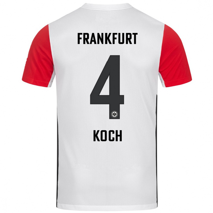 Enfant Football Maillot Robin Koch #4 Blanc Rouge Tenues Domicile 2024/25 Canada