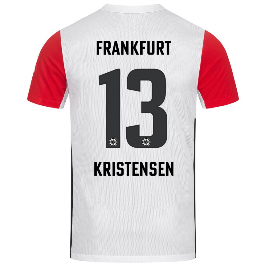 Enfant Football Maillot Rasmus Kristensen #13 Blanc Rouge Tenues Domicile 2024/25 Canada