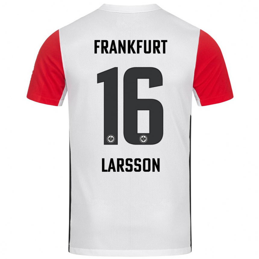 Enfant Football Maillot Hugo Larsson #16 Blanc Rouge Tenues Domicile 2024/25 Canada